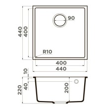 Кухонная мойка Tetogranit Omoikiri Bosen 44-U-BL черный 4993595