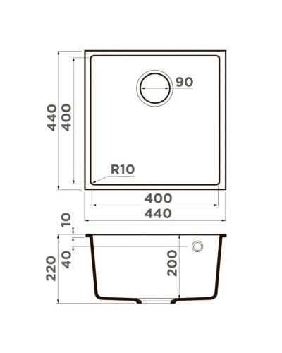 Кухонная мойка Tetogranit Omoikiri Bosen 44-U-BL черный 4993595