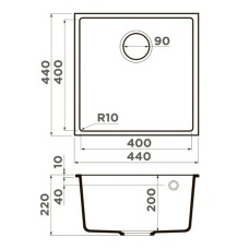 Кухонная мойка Tetogranit Omoikiri Bosen 44-U-PL платина 4997007