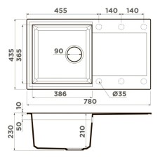Кухонная мойка Tetogranit Omoikiri Sakaime 78-GR ленинградский серый 4993548