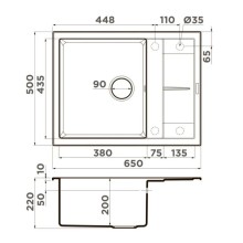 Кухонная мойка Tetogranit Omoikiri Sumi 65-BE ваниль 4993671
