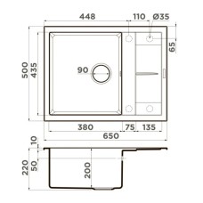 Кухонная мойка Tetogranit Omoikiri Sumi 65-EV эверест 4993676