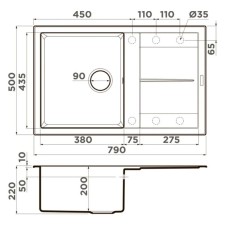 Кухонная мойка Tetogranit Omoikiri Sumi 79-WH белый 4993665