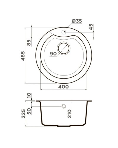 Кухонная мойка Tetogranit Omoikiri Yasugata 48R-GR ленинградский серый 4993547