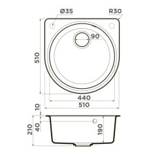Кухонная мойка Artgranit Omoikiri Akegata 51-GR ленинградский серый 4993756