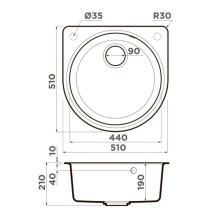 Кухонная мойка Artgranit Omoikiri Akegata 51-PA пастила 4993754
