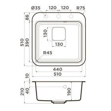 Кухонная мойка Artgranit Omoikiri Tasogare 51-DC темный шоколад 4993741