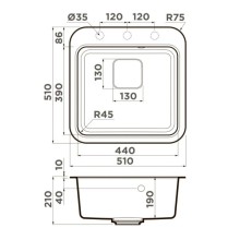Кухонная мойка Artgranit Omoikiri Tasogare 51-SA бежевый 4993743