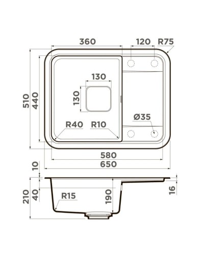 Кухонная мойка Artgranit Omoikiri Tasogare 65-PA пастила 4993481