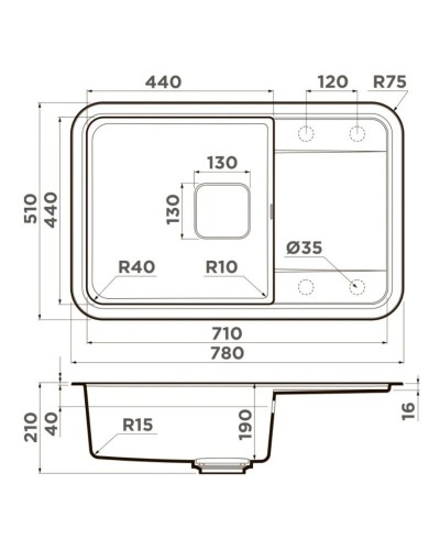Кухонная мойка Artgranit Omoikiri Tasogare 78-MA марципан 4993745