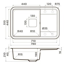 Кухонная мойка Artgranit Omoikiri Tasogare 78-GR ленинградский серый 4993748