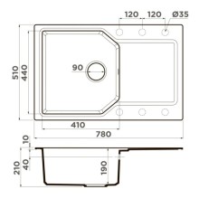 Кухонная мойка Artgranit Omoikiri Yonaka 78-SA бежевый 4993709