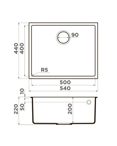 Кухонная мойка Tetogranit Omoikiri Bosen 54 U-GR ленинградский серый 4993539