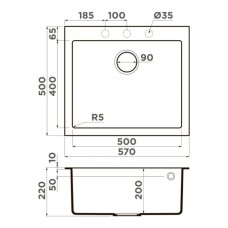 Кухонная мойка Tetogranit Omoikiri Bosen 57-GR ленинградский серый 4993556