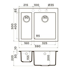 Кухонная мойка Tetogranit Omoikiri Bosen 59-2-GR ленинградский серый 4993558