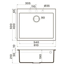 Кухонная мойка Tetogranit Omoikiri Bosen 61-BL черный 4991209