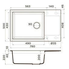 Кухонная мойка Tetogranit Omoikiri Sakaime 78-LB-WH белый 4993903