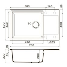 Кухонная мойка Tetogranit Omoikiri Sakaime 78-LB-DC темный шоколад 4993904