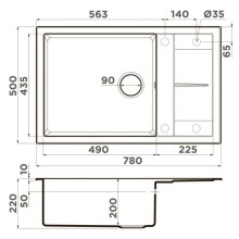 Кухонная мойка Tetogranit Omoikiri Sumi 78 LB-BE ваниль 4993720