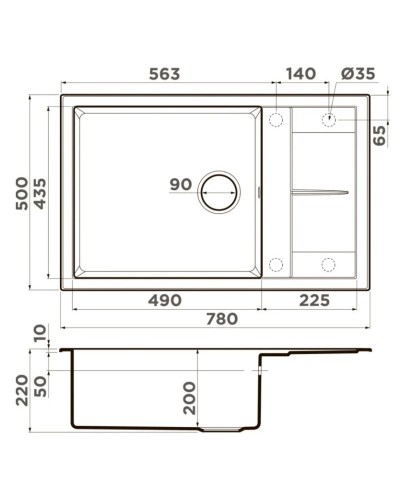 Кухонная мойка Tetogranit Omoikiri Sumi 78 LB-BL черный 4993719