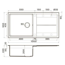 Кухонная мойка Tetogranit Omoikiri Sumi 100-BL черный 4993654