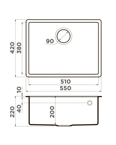 Кухонная мойка Tetogranit Omoikiri Tedori 54-U-BL черный 4993988