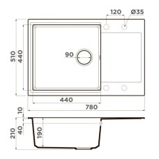 Кухонная мойка Artgranit Omoikiri Daisen 78-LB-BE ваниль 4993686