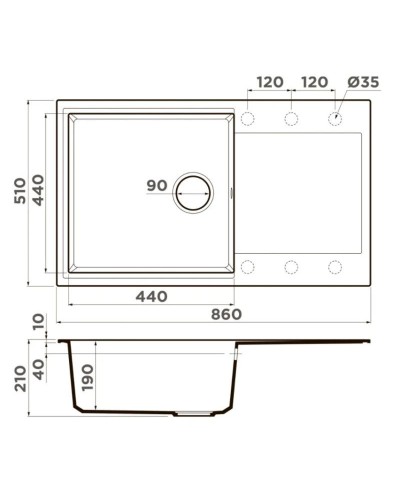 Кухонная мойка Artgranit Omoikiri Daisen 86-BE ваниль 4993694