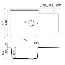 Кухонная мойка Artgranit Omoikiri Daisen 86-CA карамель 4993697