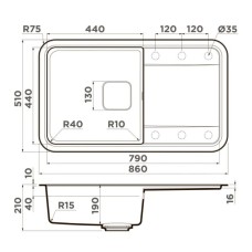 Кухонная мойка Artgranit Omoikiri Tasogare 86-BE ваниль 4993455