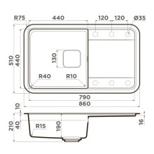 Кухонная мойка Artgranit Omoikiri Tasogare 86-BL черный 4993469