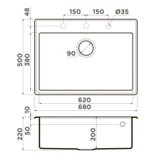 Кухонная мойка Tetogranit Omoikiri Tedori 68-SA бежевый 4993966