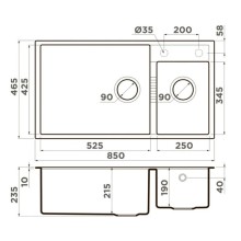 Кухонная мойка Tetogranit Omoikiri Tedori 85-2-U-SA бежевый 4993942