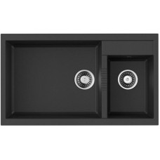 Кухонная мойка Tetogranit Omoikiri Tedori 86-2-LB-BL черный 4993932