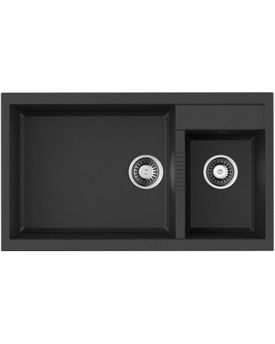 Кухонная мойка Tetogranit Omoikiri Tedori 86-2-LB-BL черный 4993932