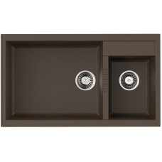 Кухонная мойка Tetogranit Omoikiri Tedori 86-2-LB-DC темный шоколад 4993936