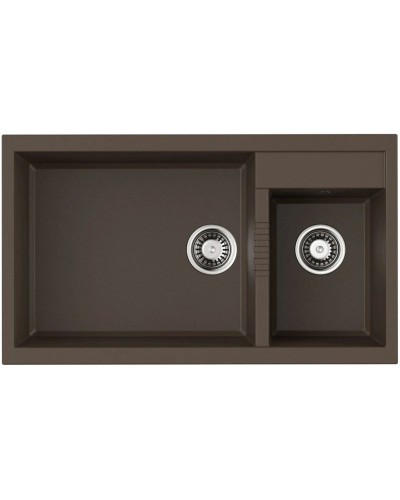 Кухонная мойка Tetogranit Omoikiri Tedori 86-2-LB-DC темный шоколад 4993936
