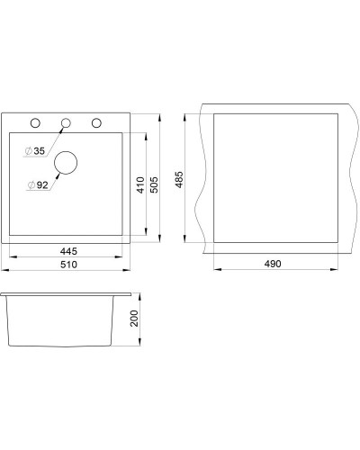 Кухонная мойка Granula черный 5102bl