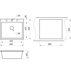 Кухонная мойка Granula песок 6001sa