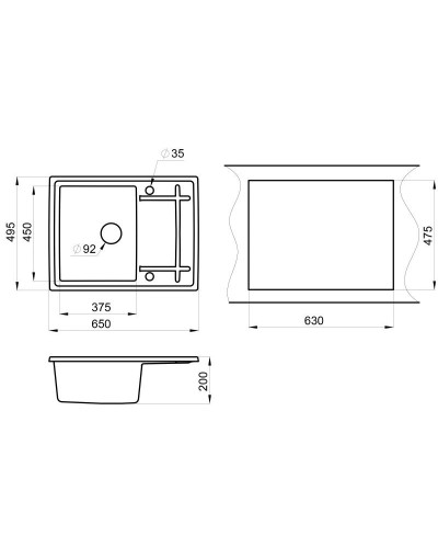 Кухонная мойка Granula алюминиум 6501al