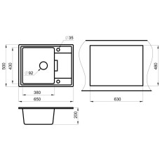 Кухонная мойка Granula песок 6503sa
