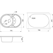 Кухонная мойка Granula эспрессо 7801es