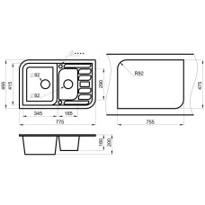 Кухонная мойка Granula эспрессо 7803es