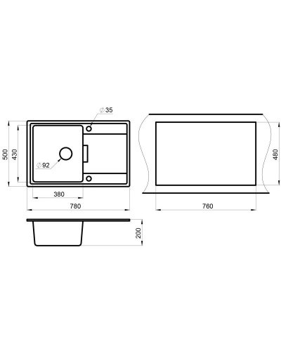 Кухонная мойка Granula базальт 7804bt