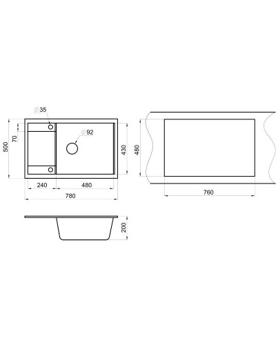 Кухонная мойка Granula базальт 7805bt