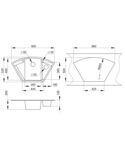 Кухонная мойка Granula черный 9001bl