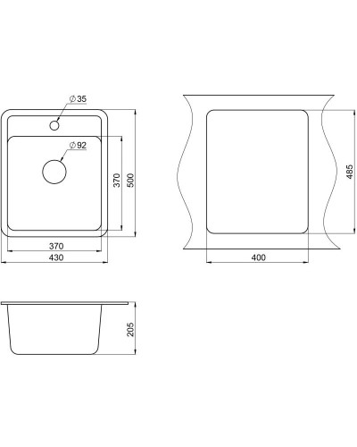Кухонная мойка Granula черный 4202bl