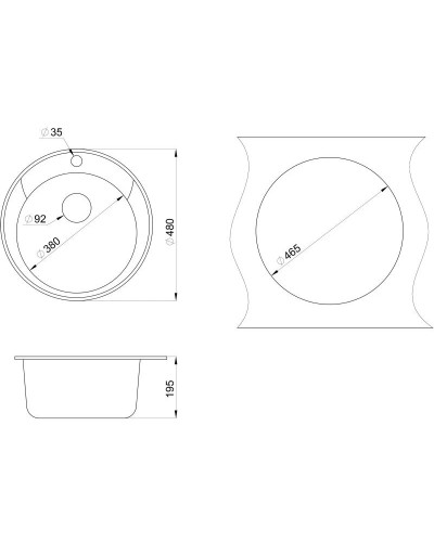 Кухонная мойка Granula черный 4802bl
