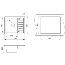 Кухонная мойка Granula бежевый 5803be