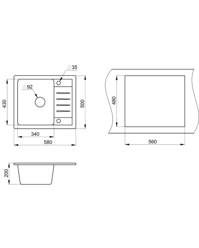 Кухонная мойка Granula белый 5803wh